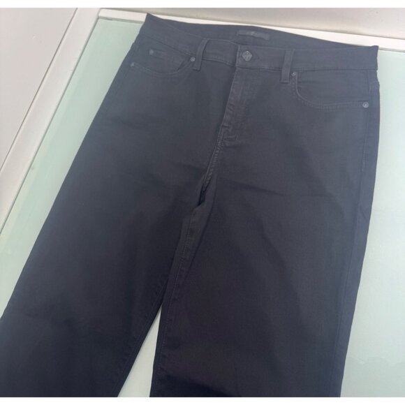 7 For All Mankind Dojo Womens Jeans 31X30 Flare Leg Black Denim Wide Leg Stretch - Picture 4 of 13